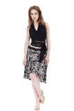 ink graphic draped & ruched skirt - Poema Tango Clothes: handmade luxury clothing for Argentine tango