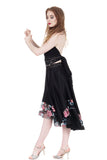 ink silk & embellished mesh skirt - Poema Tango Clothes: handmade luxury clothing for Argentine tango
