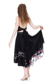 ink silk & embellished mesh skirt - Poema Tango Clothes: handmade luxury clothing for Argentine tango