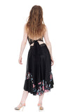 ink silk & embellished mesh skirt - Poema Tango Clothes: handmade luxury clothing for Argentine tango
