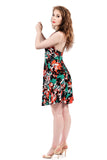 inksplash floral flared dress - Poema Tango Clothes: handmade luxury clothing for Argentine tango