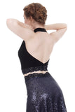 inky & navy signature halter - Poema Tango Clothes: handmade luxury clothing for Argentine tango