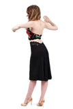 inky modal fluted skirt - Poema Tango Clothes: handmade luxury clothing for Argentine tango