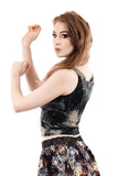 inky roses dance tank - Poema Tango Clothes: handmade luxury clothing for Argentine tango