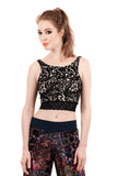 italian flocked mesh dance tank - Poema Tango Clothes: handmade luxury clothing for Argentine tango