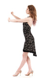 italian flocked mesh dress - Poema Tango Clothes: handmade luxury clothing for Argentine tango