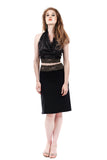 jet sport jersey embellished fluted skirt - Poema Tango Clothes: handmade luxury clothing for Argentine tango