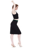 jet sport jersey pencil skirt - Poema Tango Clothes: handmade luxury clothing for Argentine tango
