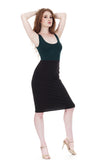 juniper and soft black pencil dress - Poema Tango Clothes: handmade luxury clothing for Argentine tango