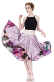 lavender & Italian bouquet silk skirt - Poema Tango Clothes: handmade luxury clothing for Argentine tango