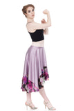 lavender & Italian bouquet silk skirt - Poema Tango Clothes: handmade luxury clothing for Argentine tango