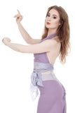 lavender watercolor wrap top - Poema Tango Clothes: handmade luxury clothing for Argentine tango
