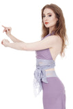 lavender watercolor wrap top - Poema Tango Clothes: handmade luxury clothing for Argentine tango