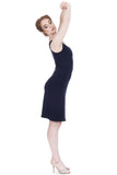 navy rib tank dress - Poema Tango Clothes: handmade luxury clothing for Argentine tango