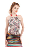 obscured pansies halter - Poema Tango Clothes: handmade luxury clothing for Argentine tango
