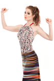 obscured pansies halter - Poema Tango Clothes: handmade luxury clothing for Argentine tango