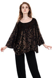 olive burnout velvet draped blouse - Poema Tango Clothes: handmade luxury clothing for Argentine tango