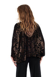 olive burnout velvet draped blouse - Poema Tango Clothes: handmade luxury clothing for Argentine tango