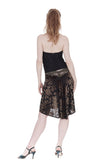 olive burnout velvet fluted skirt - Poema Tango Clothes: handmade luxury clothing for Argentine tango