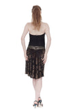 olive burnout velvet fluted skirt - Poema Tango Clothes: handmade luxury clothing for Argentine tango