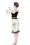 painted cornflower pencil skirt - Poema Tango Clothes: handmade luxury clothing for Argentine tango