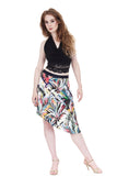 painted palms draped & ruched skirt - Poema Tango Clothes: handmade luxury clothing for Argentine tango