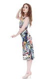 painted palms ruched tank dress - Poema Tango Clothes: handmade luxury clothing for Argentine tango