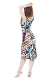 painted palms ruched tank dress - Poema Tango Clothes: handmade luxury clothing for Argentine tango