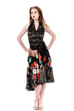 painted poppy circle skirt - Poema Tango Clothes: handmade luxury clothing for Argentine tango