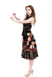 painted poppy circle skirt - Poema Tango Clothes: handmade luxury clothing for Argentine tango