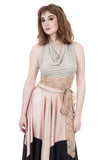 pale dove & blush wrap top - Poema Tango Clothes: handmade luxury clothing for Argentine tango