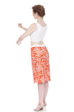 persimmon graphic pencil skirt - Poema Tango Clothes: handmade luxury clothing for Argentine tango