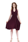 plum moire flared dress - Poema Tango Clothes: handmade luxury clothing for Argentine tango
