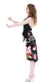 rose festival fluted skirt - Poema Tango Clothes: handmade luxury clothing for Argentine tango
