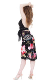 rose festival fluted skirt - Poema Tango Clothes: handmade luxury clothing for Argentine tango