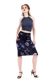 royal falling blooms ruched skirt - Poema Tango Clothes: handmade luxury clothing for Argentine tango