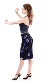 royal falling blooms ruched skirt - Poema Tango Clothes: handmade luxury clothing for Argentine tango
