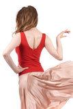 ruby moire long tank - Poema Tango Clothes: handmade luxury clothing for Argentine tango