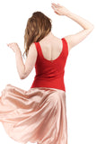 ruby moire long tank - Poema Tango Clothes: handmade luxury clothing for Argentine tango