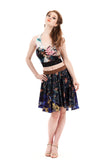 sapphire rose circle skirt - Poema Tango Clothes: handmade luxury clothing for Argentine tango