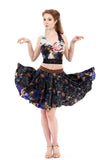 sapphire rose circle skirt - Poema Tango Clothes: handmade luxury clothing for Argentine tango