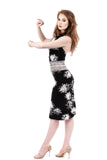 sea holly & snowflake lace ruched skirt - Poema Tango Clothes: handmade luxury clothing for Argentine tango