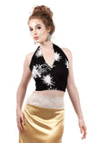 sea holly halter crop - Poema Tango Clothes: handmade luxury clothing for Argentine tango