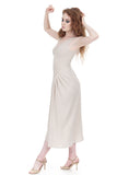 seashell rib knit draped & ruched dress - Poema Tango Clothes: handmade luxury clothing for Argentine tango