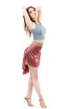signature skirt in antique rose silk - Poema Tango Clothes: handmade luxury clothing for Argentine tango
