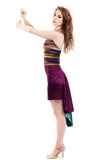 signature skirt in orchid and jade - Poema Tango Clothes: handmade luxury clothing for Argentine tango