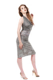 snow shimmer & snowflake lace ruched skirt - Poema Tango Clothes: handmade luxury clothing for Argentine tango