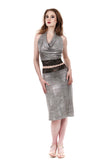 snowy shimmer ruched skirt - Poema Tango Clothes: handmade luxury clothing for Argentine tango