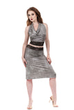 snowy shimmer ruched skirt - Poema Tango Clothes: handmade luxury clothing for Argentine tango