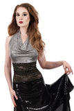 snowy shimmer wrap top - Poema Tango Clothes: handmade luxury clothing for Argentine tango